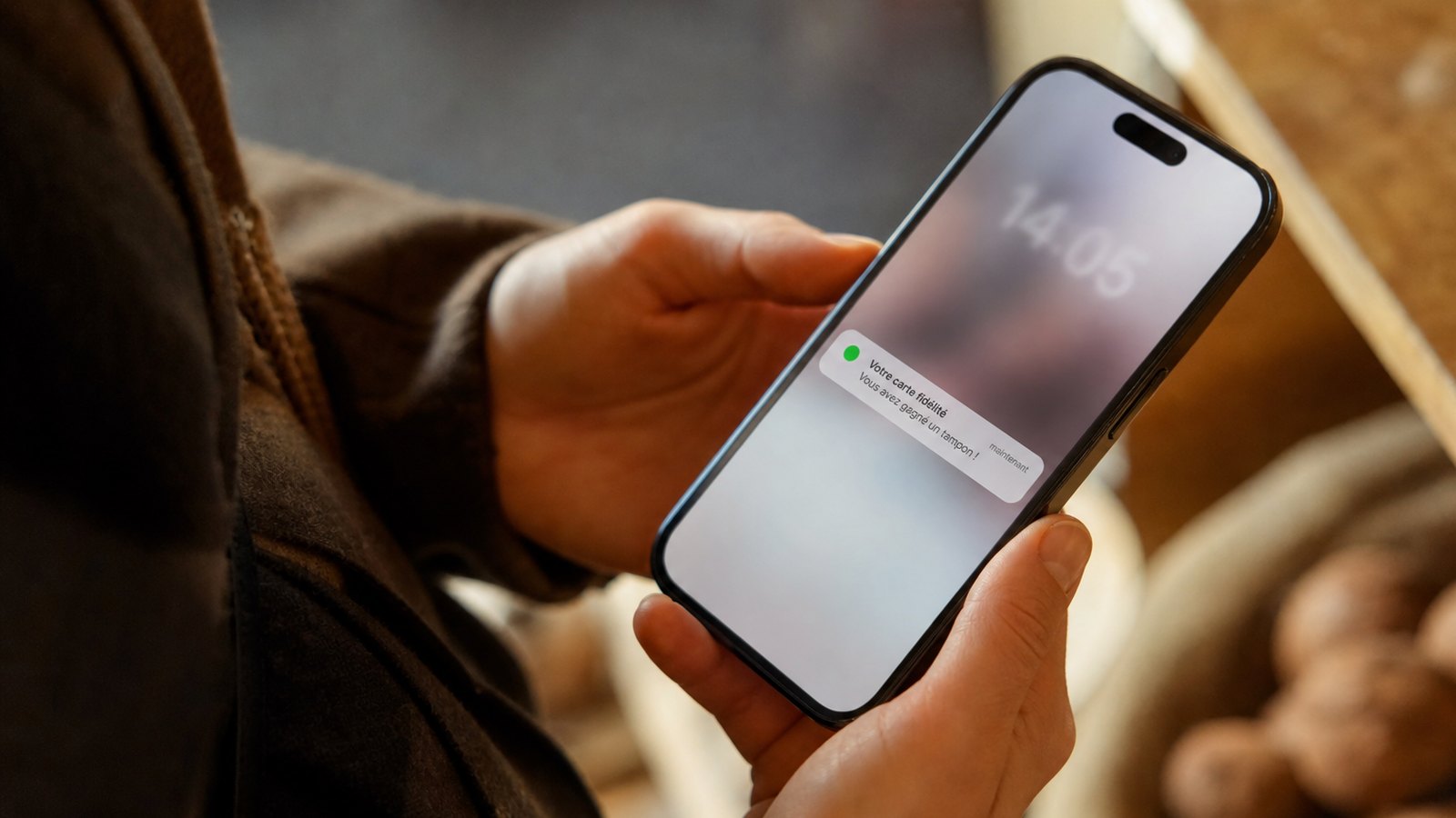 Client qui reçoit une relance sur sa carte de fidélité
